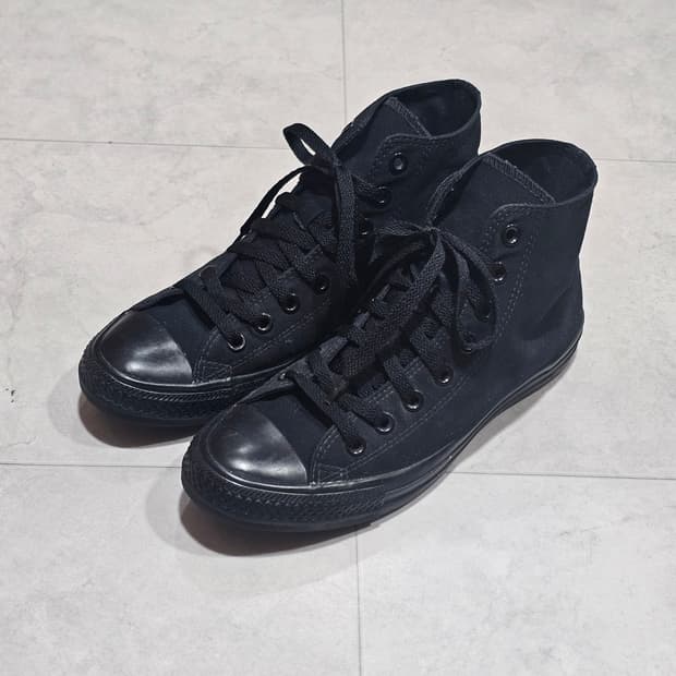 컨버스 하이 올블랙 260mm