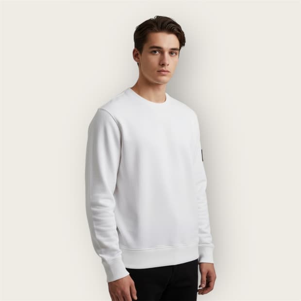 .M/ 스톤아일랜드 와펜 화이트코튼 슬리브 맨투맨