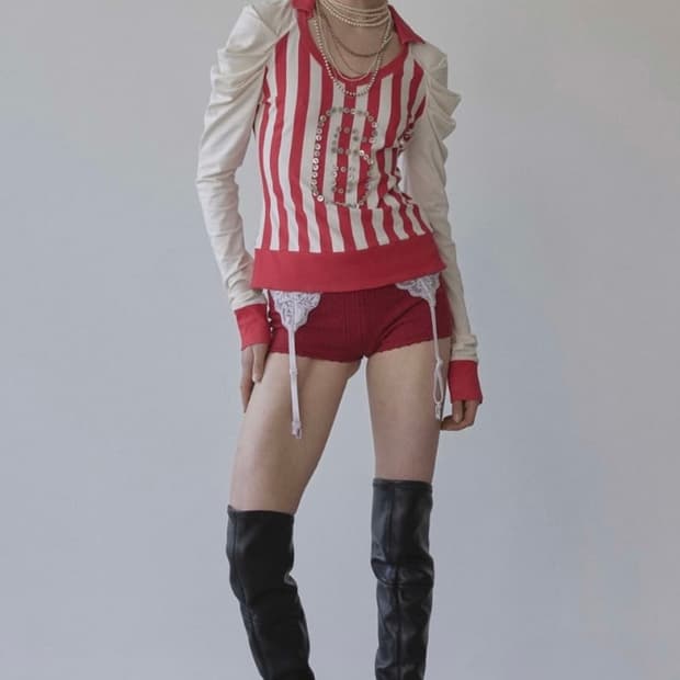 스컬프터 스트라이프 티셔츠