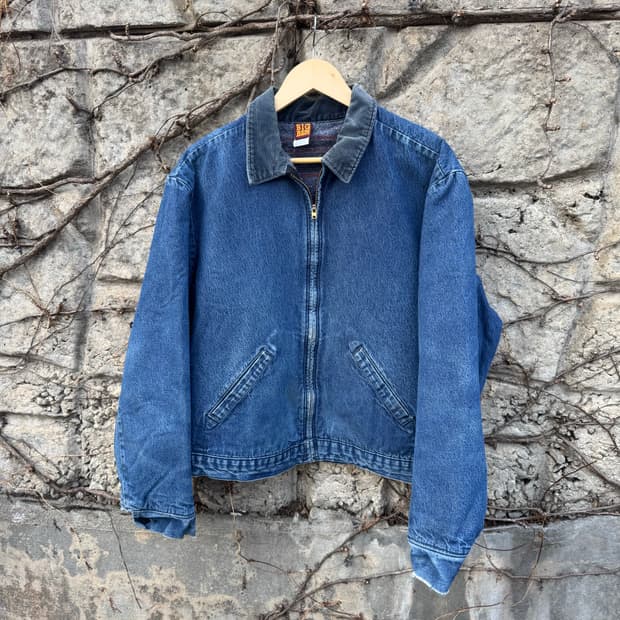 70s 빅벤 빈티지 랭글러 블루벨 디트로이트 데님 워크 자켓