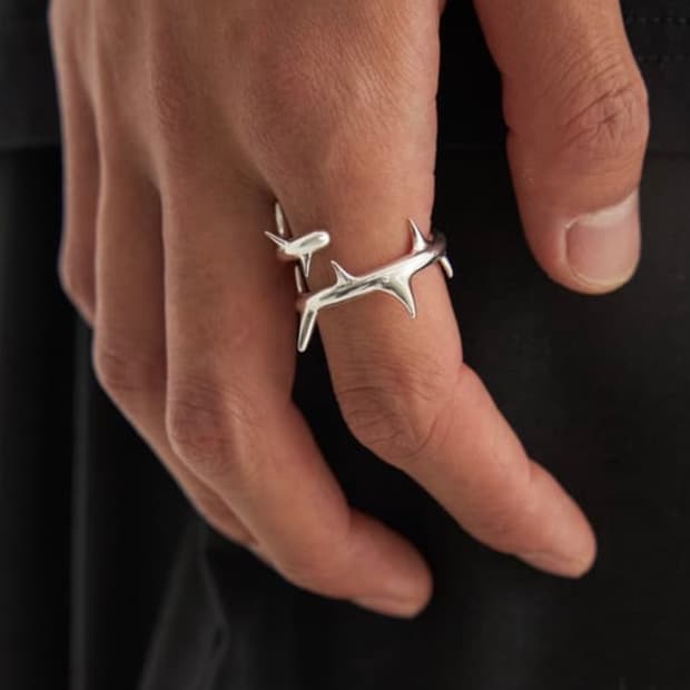 Ring Rose Snake-Silver L