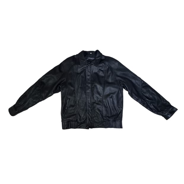 빈티지 00s 원웨이 집업 레더 자켓 L