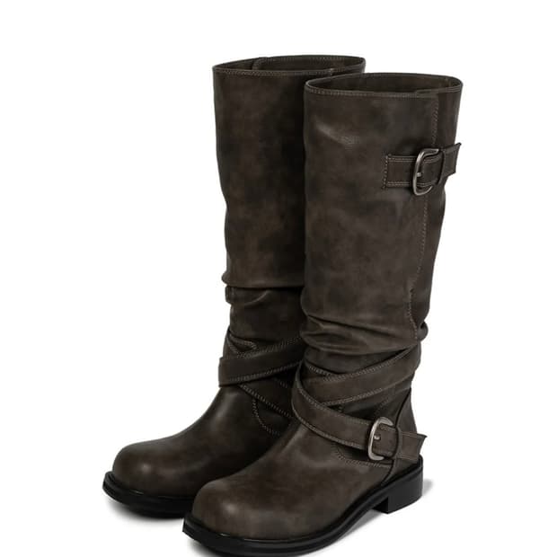 기호 레이븐 폴더블 버클 부츠_그레이, 250