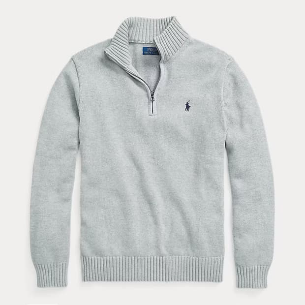 폴로 쿼터 집업 니트 (아울렛 구매 1회 실착)