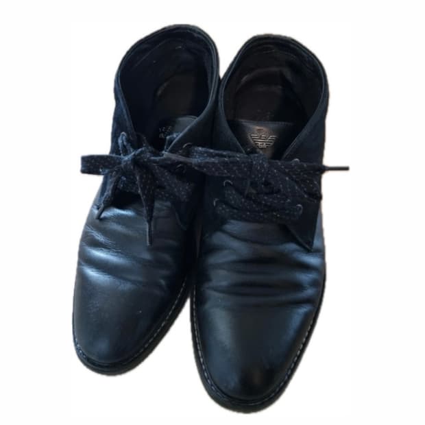 Giorgio Armani 블랙 레더 처카부츠 265