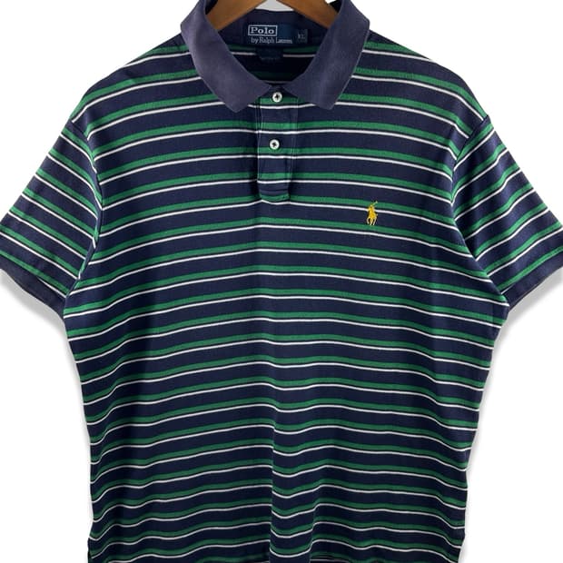 폴로랄프로렌 그린 스트라이프 폴로티2935