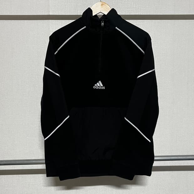 아디다스 블랙 하프집업 L