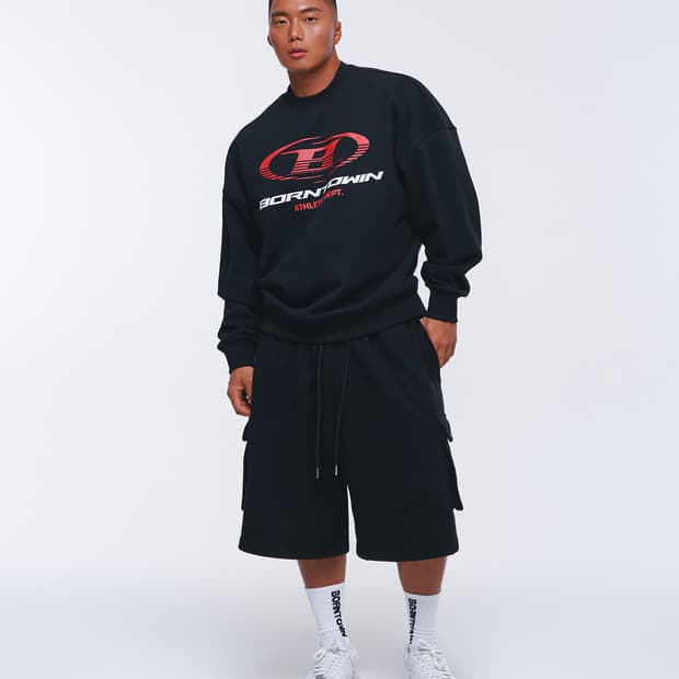 본투윈 25ss 트랙 레드라인 맨투맨