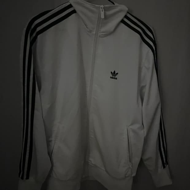 아디다스 3선 흰색 져지 트랙탑