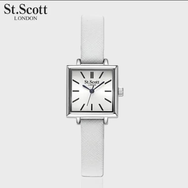 세인트스코트 솜니움 레더 워치 실버화이트