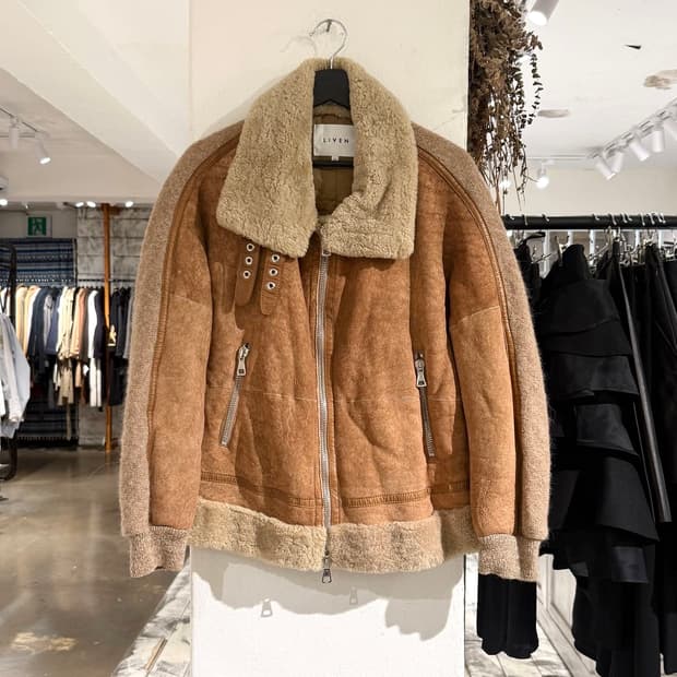 리븐 브라운 램스킨 무스탕 자켓