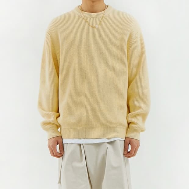 인템포무드 하찌 엘보 볼륨 풀오버 니트