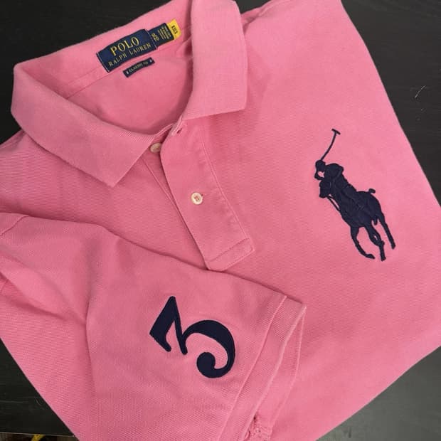 폴로 랄프로렌 빅포니 카라 반팔 티셔츠 핑크