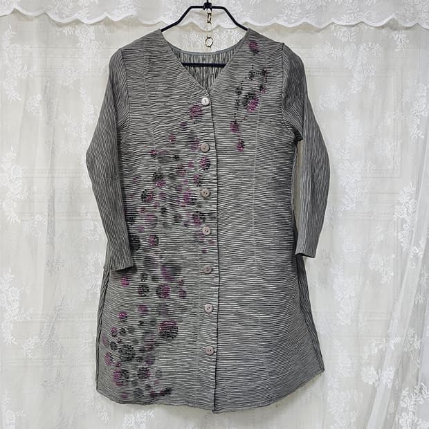 플리츠 주름롱 가디건