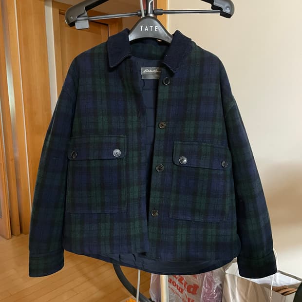 에디바우어 체크 워크 자켓