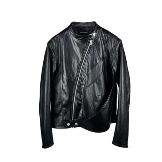 써저리 커브 레이어드 레더 자켓 S