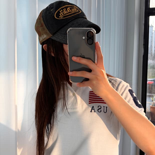 본더치 VonDutch 빈티지 레더 카모 메쉬 볼캡 모자