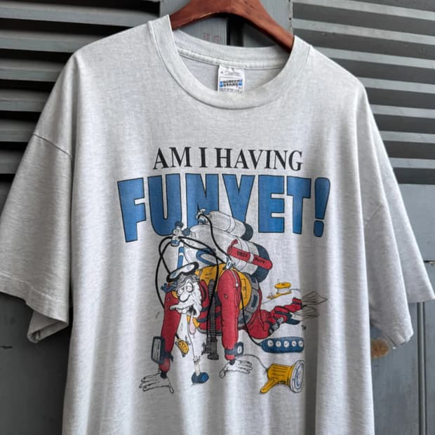 [XL]90's USA 빈티지 다이버 프린팅 티셔츠