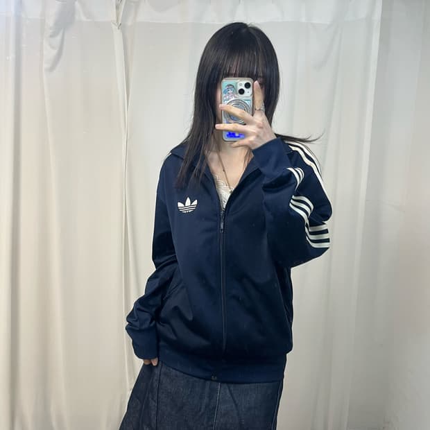 Adidas navy vintage Firebird jersey 