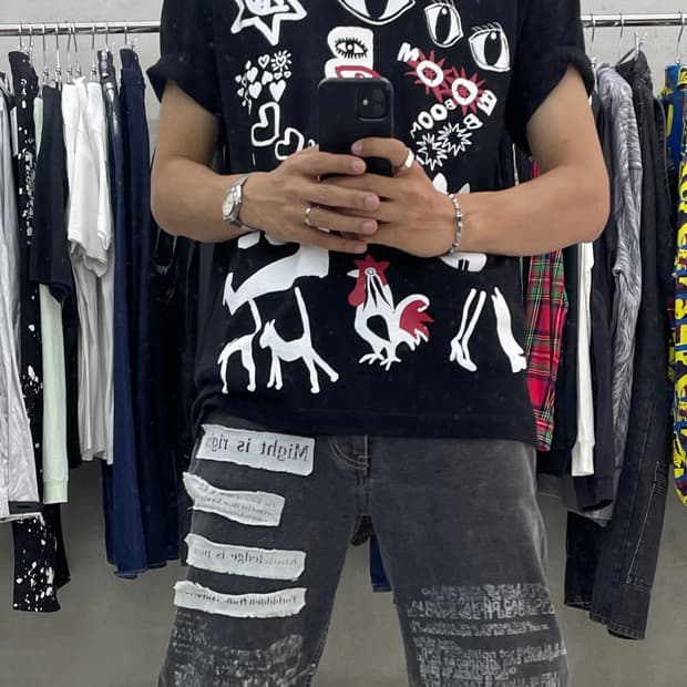 꼼데가르송 블랙 티셔츠 XL