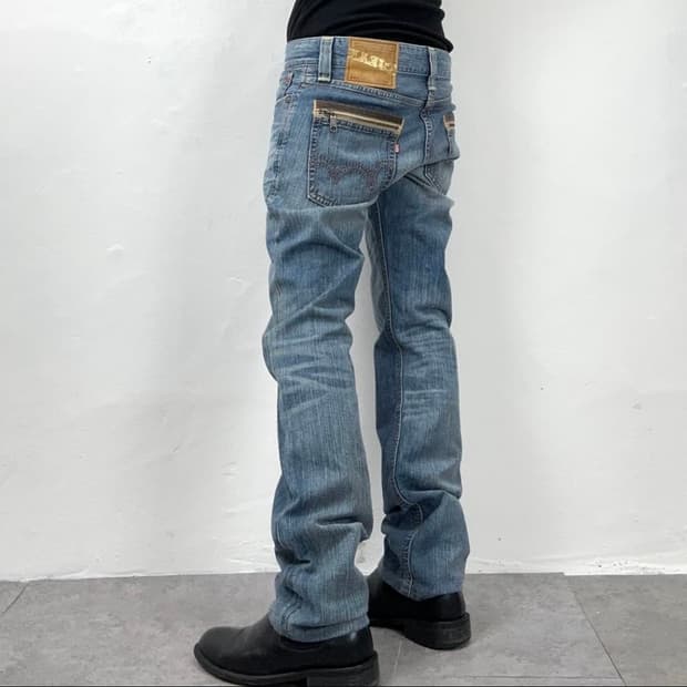 Edwin Miss X-JEANS Distressed Zipper-Poc