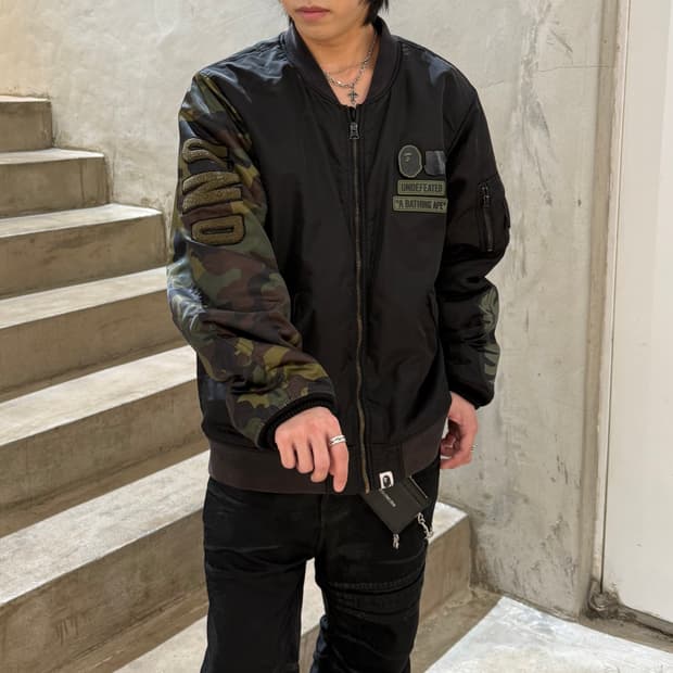 17AW 베이프 x 언디핏 카모 슬리브 MA-1 봄버 자켓