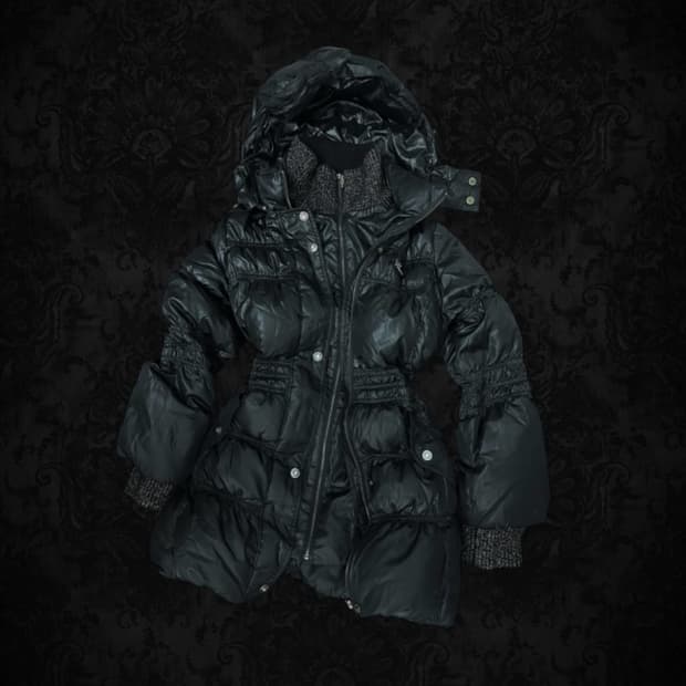 Guess Spangle Black Midi Padded Jacket