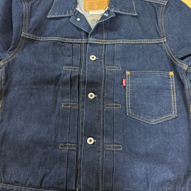 리바이스 셀비지 데님 타입원 자켓 S 새상품 린스드