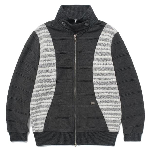 허그유어스킨 플랩 니트 집업 (차콜)