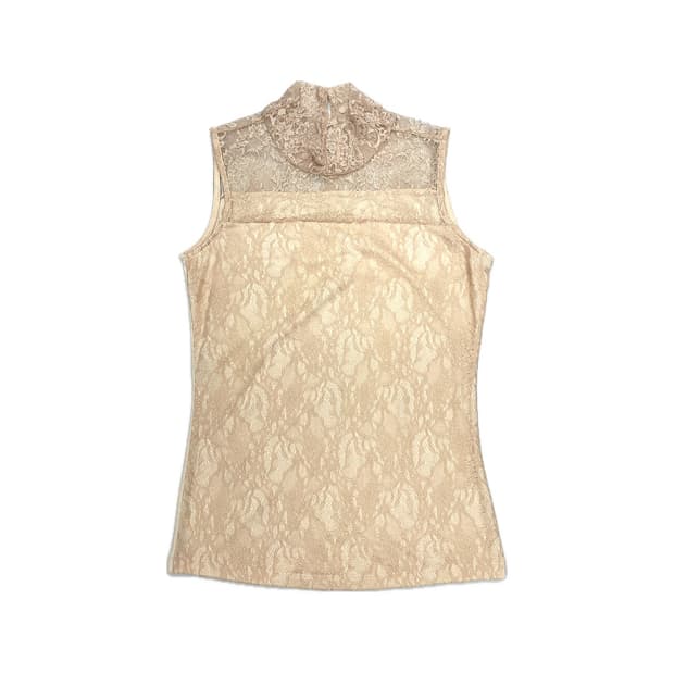 Nude Peach Lace Sleeveless