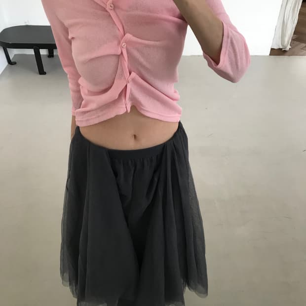 vintage pink pearl cardigan 