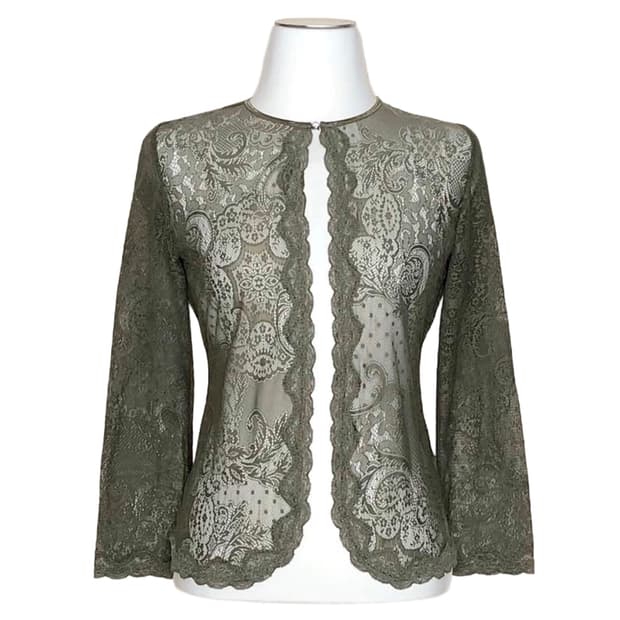 Khaki Paisley Lace cardigan