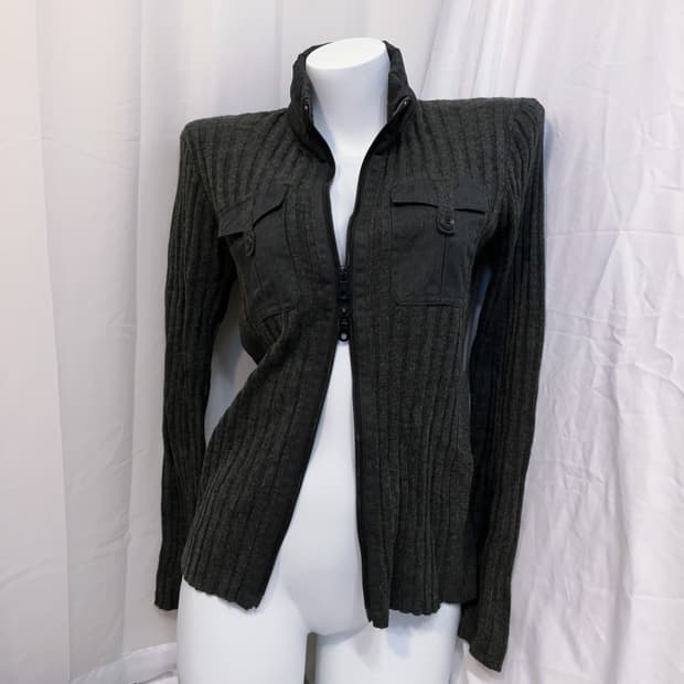 Y2k 투웨이 포켓 니트집업