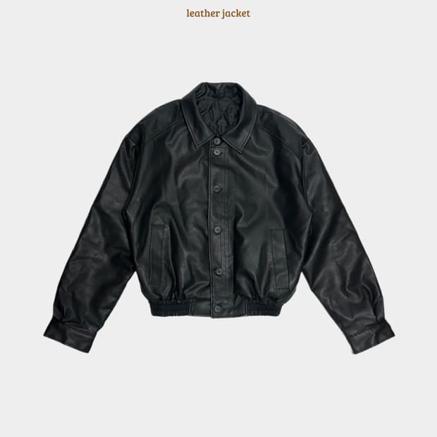 veil 레더 블루종 자켓