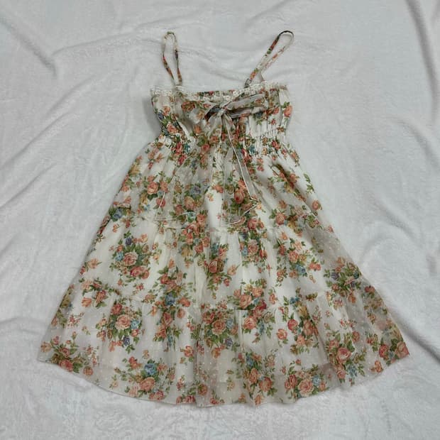 (F)리즈리사 레이스프릴 플라워 슬립 리본 원피스 히메갸루 핀터깔 러블리