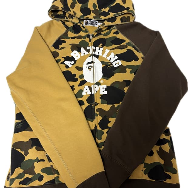 베이프 카모 크레이지 컬리지 풀 후드 집업M