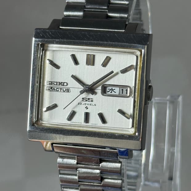 빈티지 세이코5 액투스 6106 사각 손목시계 