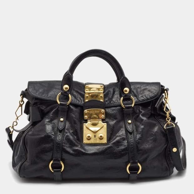 미우미우 비텔로 럭스 레더 리본 사첼백 2way (정품)