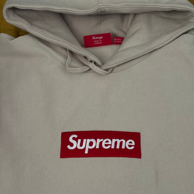 슈프림 박스로고 후드 스웨트셔츠 스톤 XL 극미중고 판매