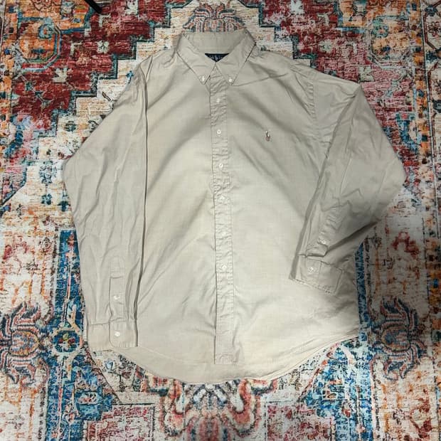 [XL] 90s 폴로 랄프로렌 베이지 자수로고 셔츠