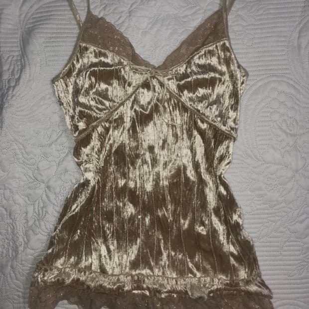 dear my minx 빈티지 레이스 캐미솔 나시 골드 금색 슬리브리스