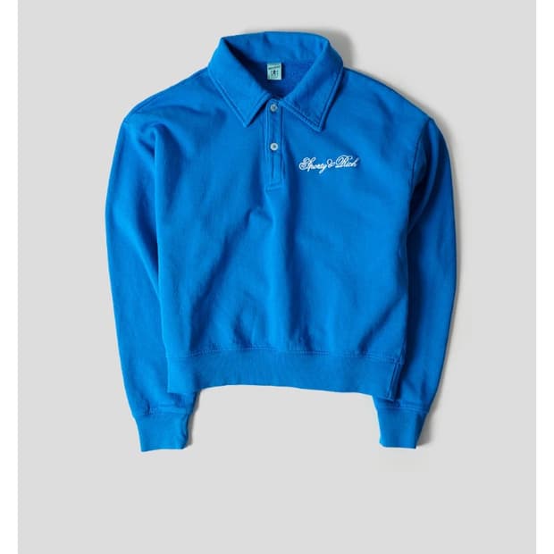 Sporty & Rich 블루 카라 맨투맨 L