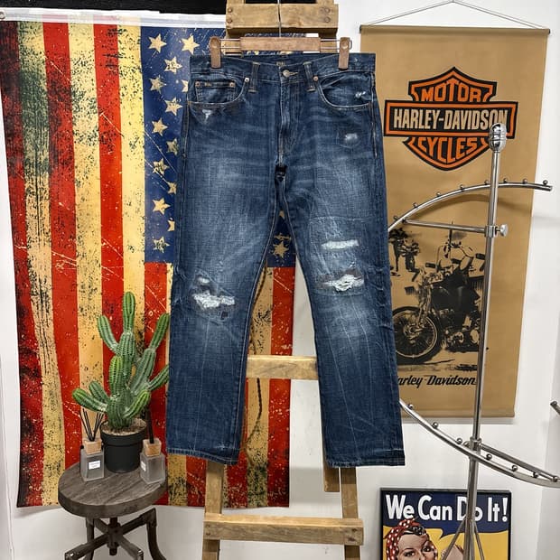 폴로 랄프로렌 빈티지 워시드 리페어드 데님팬츠 N941  