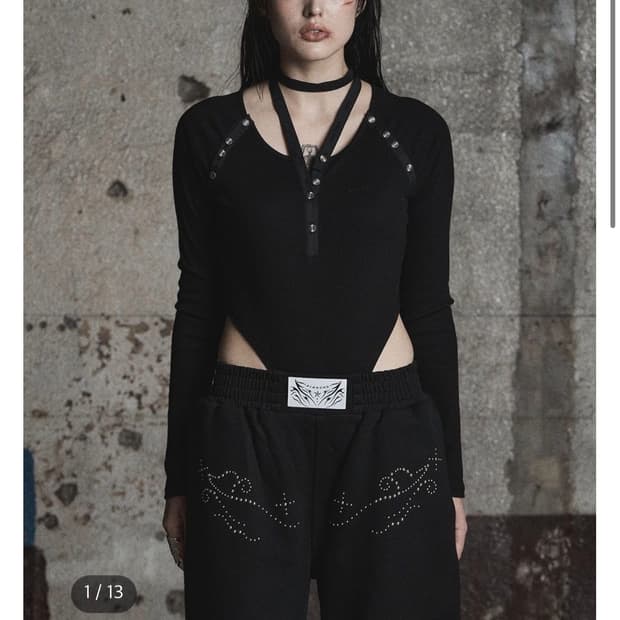 Piarche botton body suit black