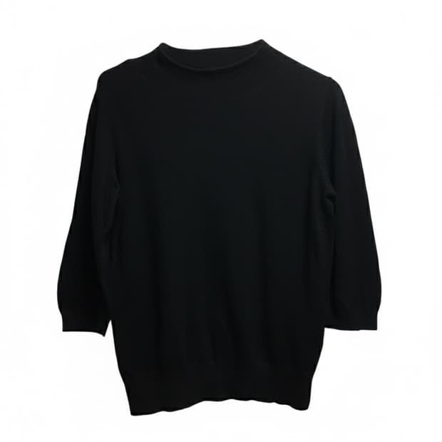 빈티지 블랙 반목니트