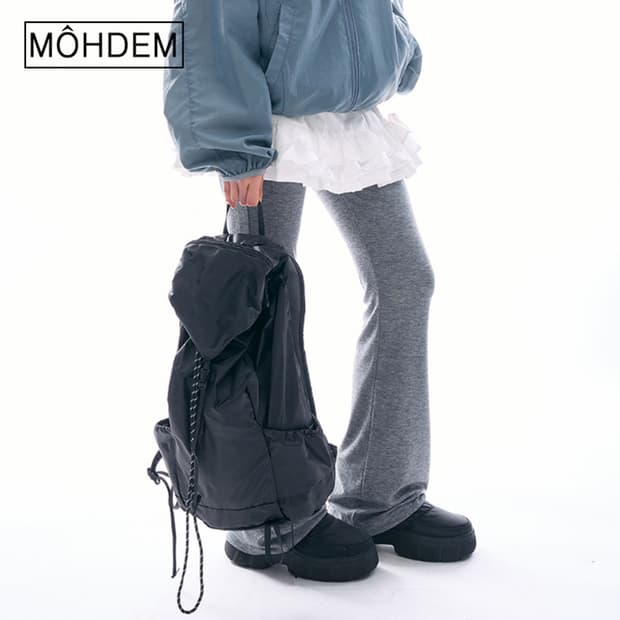 [Unisex] 마운틴 나일론 메쉬 스트링 백팩 대용량 배낭
