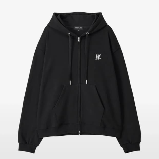 우알롱 후드집업 블랙
