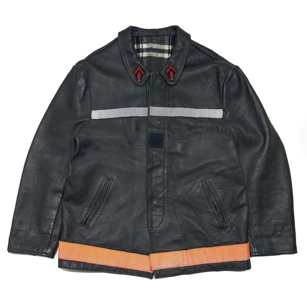 80s 프렌치 파이어맨 가죽 자켓 (100~105)