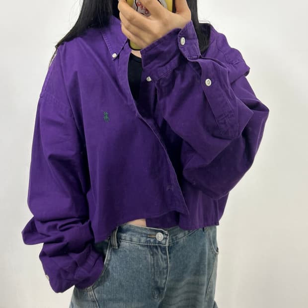 폴로 커스텀 크롭 셔츠[1738]