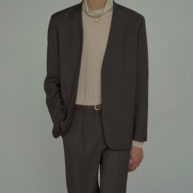드러그옴므 카라리스 블레이저 멜란지브라운 셋업 s 95